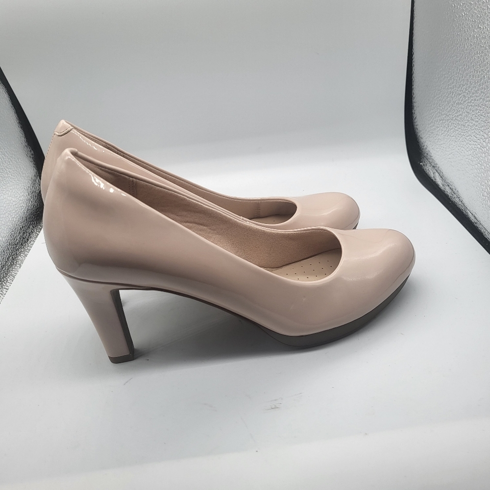 Clark's Collection Champagne Pink Platform Heels Sz.8 - Picture 8 of 12